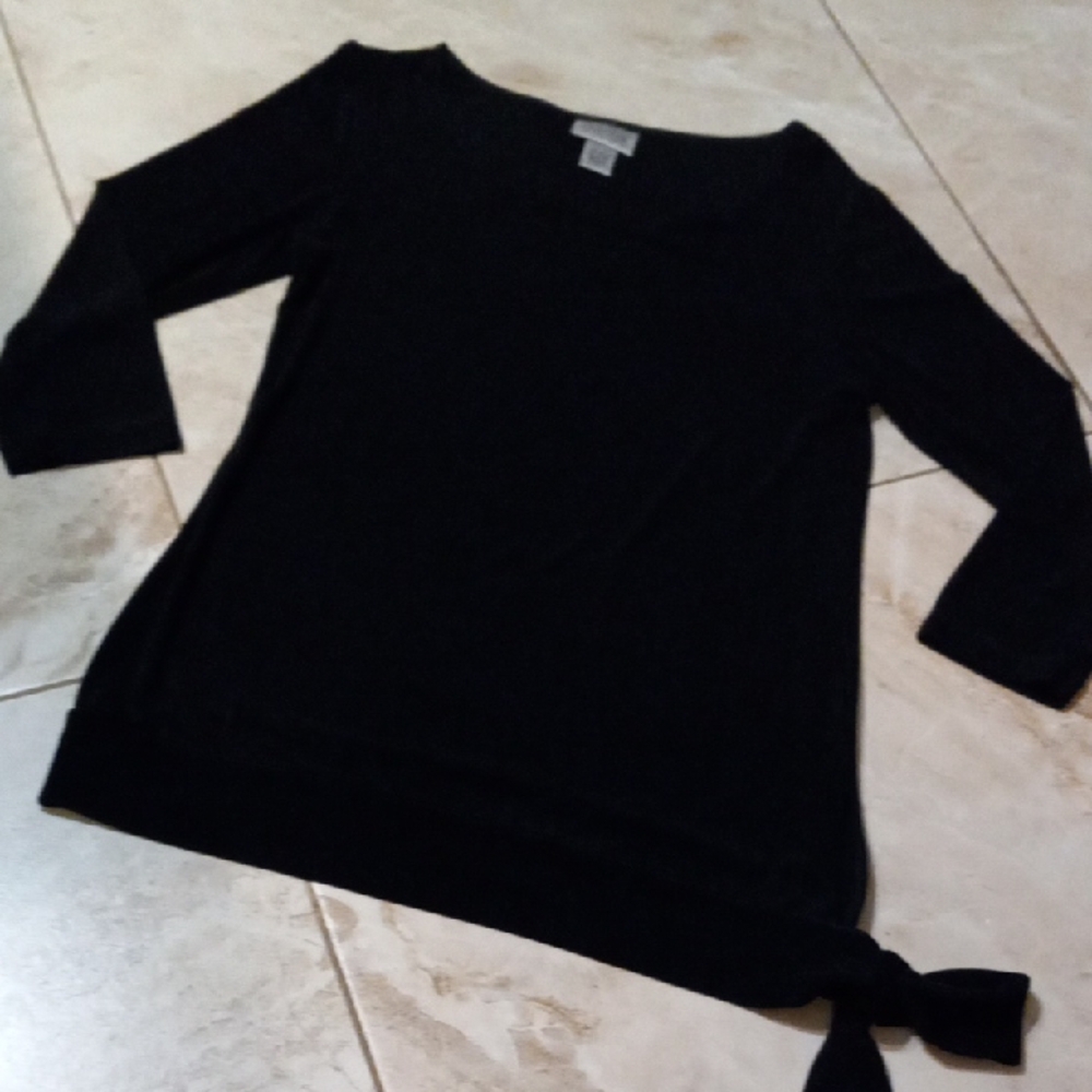 Chico's Black Pullover Top with Tie
